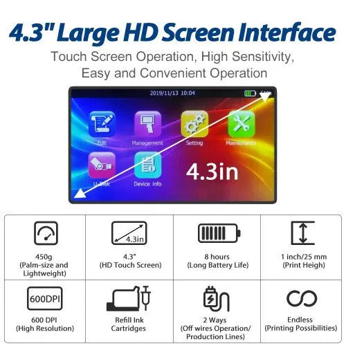 BENTSAI B35 Portable Handheld Mobile Inkjet Printer Water based /Solvent