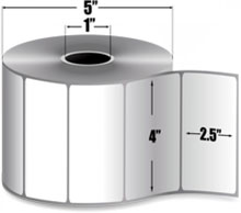 4" x 2.5" Étiquettes Thermique Zebra Z-Select 4000D - 10010048