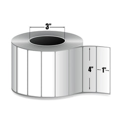 Étiquettes 4 x 1  transfert thermiques adhésives et décollables