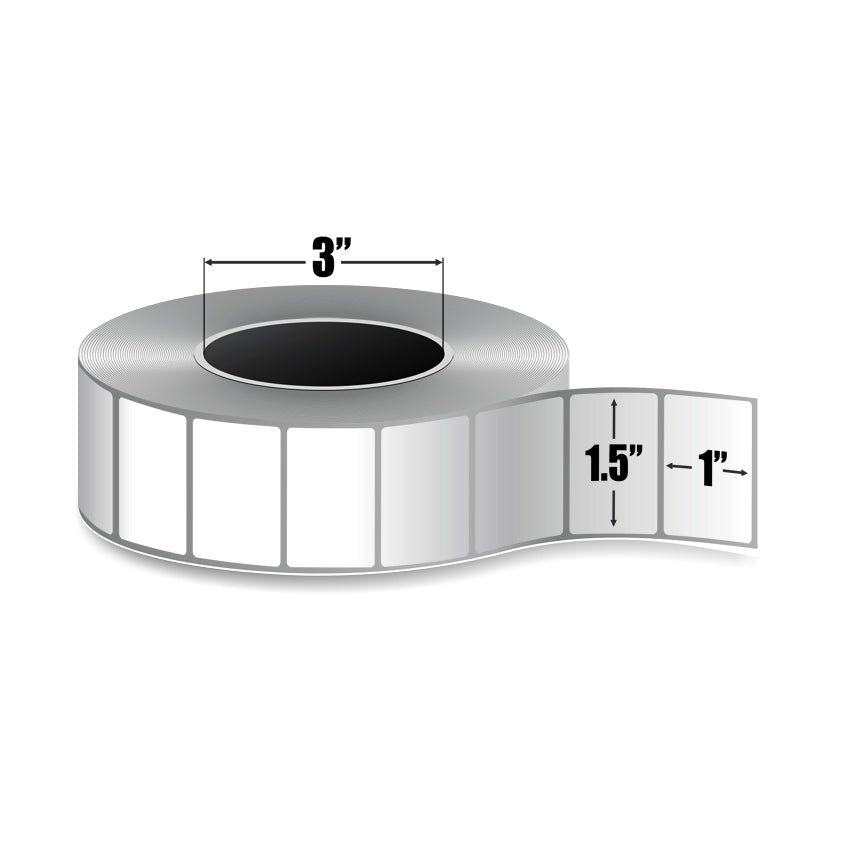Étiquettes 1 1/2 x 1 transfert thermiques adhésives et décollables