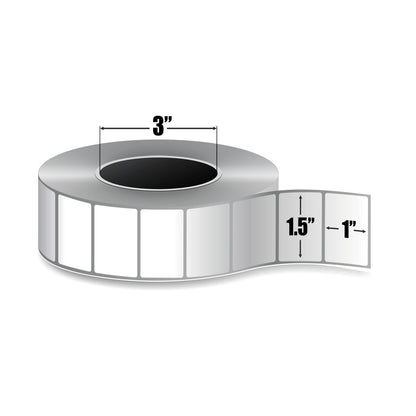 Étiquettes 1 1/2 x 1 transfert thermiques adhésives et décollables