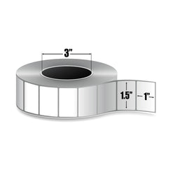 Étiquettes 1 1/2 x 1 transfert thermiques adhésives et décollables