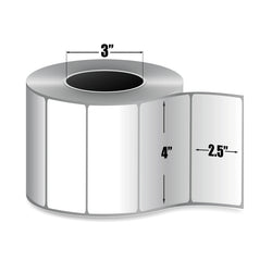 Étiquettes 4 x 2-1/2  transfert thermiques adhésives et décollables