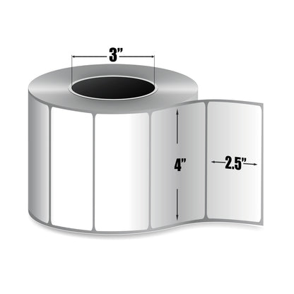 Zebra Z-Select 4000T — Étiquettes Transfert Thermique 4" × 2.50" | 2 130/rouleau | Core 3" Industriel | Ruban requis