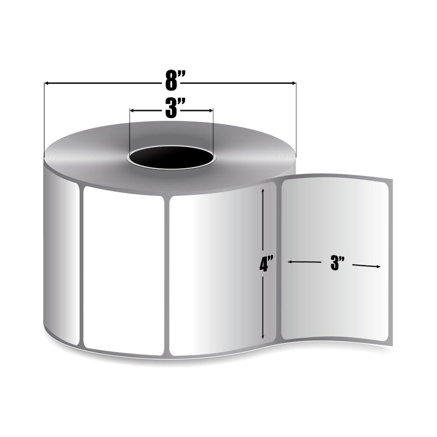 Étiquettes 4 x 3  transfert thermiques adhésives et décollables