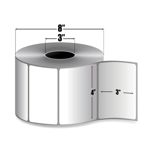 Étiquettes 4 x 3  transfert thermiques adhésives et décollables